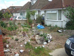 Uncultivated front garden